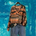 thumbnail image 2 of YDFCWXW Halloween Pumpkin Ghost Sweater Y2k Graphic Cardigan Sweater Holiday Party Long Sleeve Pullover Tops Orange, XXL, 2 of 9