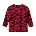 thumbnail image 4 of PMVFHDE T-Shirts Graphiques pour Filles T-Shirts Graphiques pour Filles T-Shirts à Manches Courtes pour Filles Hauts d'Été Mignons T-Shirts Imprimés de la Saint-Valentin pour Filles Col Rond Fonctionnel Manches 3/4 Rouge, 13-14 Ans, 4 of 5