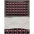 thumbnail image 3 of Abstract Comforter & Sham Bedding Set, Composition of Round Shapes and Curving Vertical Streaks, 3 pcs Duvet Set Microfiber Filling Quilt, 5 Sizes, Coral Slate Blue, by Ambesonne, 3 of 4
