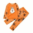 thumbnail image 5 of Halloween Family Matching Sleepwear Set Fun Pumpkin and Ghost Print Long Sleeve Top and Pants Holiday Apparel, 5 of 6