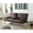 Espresso, variant on Futon Sofa with Armrest and Cupholders by Naomi Home-Color:Espresso,Fabric:Faux Leather