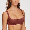 thumbnail image 5 of MELENECA Balconette Underwire Sexy Lace Bra for Women Cabernet Red 44DD, 5 of 6