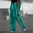thumbnail image 6 of Men's Casual Loose Pants Athletic Pants with Pockets Side Snap Button Post Surgery Pants Basketball Sweatpants, 6 of 6