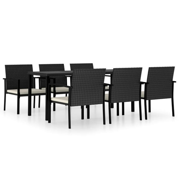 vidaXL Patio Dining Set Dining Table and Chairs Furniture Set Poly Rattan