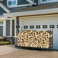 thumbnail image 1 of NEX 5ft Metal Firewood Rack Heavy Duty Adjustable Outdoor Log Rack Wood Stacker Deck, 1 of 3