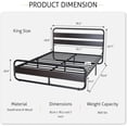 thumbnail image 5 of King Heavy Duty Round Metal Frame Platform Bed with Black Wood Panel Headboard, 5 of 5
