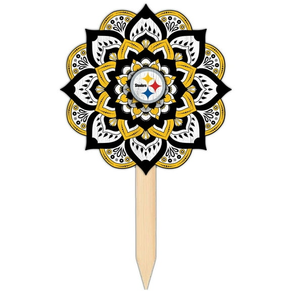 Pittsburgh Steelers 18'' x 12'' Mandala Yard Stake