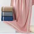 thumbnail image 3 of Zhuge 2 Piece 31.5x63 Inch Large Plush Coral Fleece Bath Towel, Ultra Soft Cozy Quick Drying Shower Towel, Highly Absorbent Towel for Daily Bathroom & Home Use, Blue, 3 of 5
