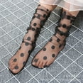 thumbnail image 1 of Black Socks Spring and Summer Simple Adult Socks Breathable Fashion Trend Broken Flower Pile Socks Simple Skin Color Printed Women's Socks, 1 of 3