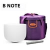 TOPFUND B Note Crystal Singing Bowl Crown Chakra 10 inch with Heavy Duty Carrying Case and Singing Bowl Suede Striker