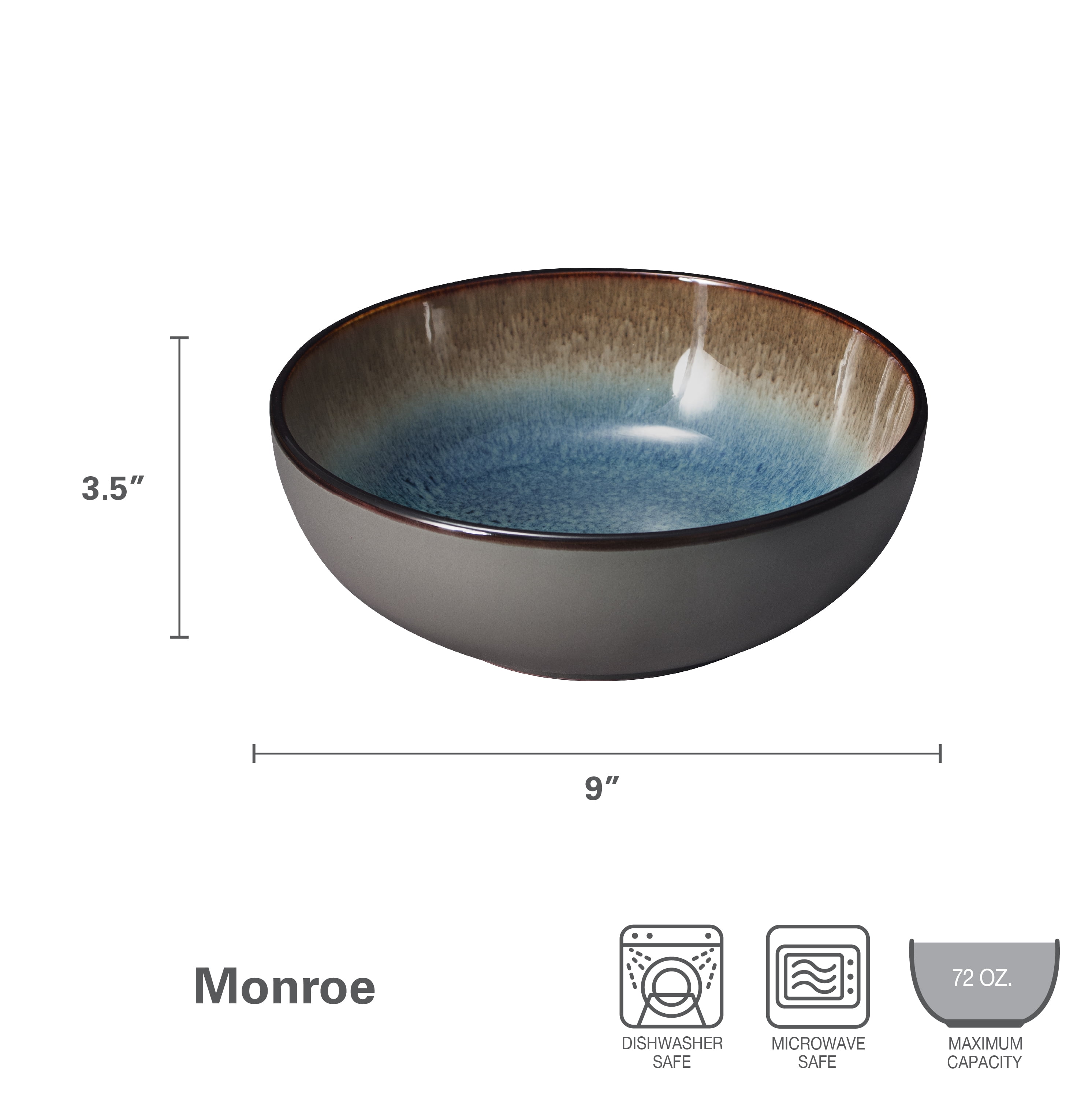 Pfaltzgraff Monroe 9 inch Stoneware Vegetable Bowl Blue