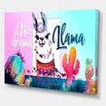 thumbnail image 3 of Designart ' No Drama and Colorful Llama ' Children's Art Canvas Wall Art Print, 3 of 4