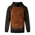 thumbnail image 3 of Pompotops Men's Velvet Christmas Antlers Hooded Color Block Sweater Jacket on Sale, 3 of 7