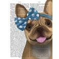 thumbnail image 2 of Fab Funky 26x32 Gold Ornate Wood Framed with Double Matting Museum Art Print Titled - French Bulldog and Blue Bow, 2 of 4
