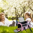 thumbnail image 6 of 20" Large Soft Sided Cat Carrier for Cats Under 25 lbs, Foldable Dog Carrier for 2 Small Cats - Pink, 6 of 6