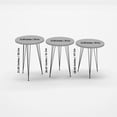 thumbnail image 4 of Black Marble Nesting Coffee Tables 3 PCS,Round Side Table With Wooden Legs,Set of 3 Small Accent Table, Nightstand Modern End Table for Living Room Bedroom,Nesting Tables,Coffee Table Set, 4 of 6