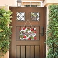 thumbnail image 5 of Welcome Door Sign Decoration Strawberry with Leaves 13.8" Rectangular Front Entrance Hanging Sign Outdoor Farmhouse Porch, 5 of 6