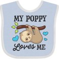 thumbnail image 3 of Inktastic My Poppy Loves Me with Sloth and Hearts Boys or Girls Baby Bib, 3 of 4