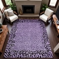 thumbnail image 5 of Addison Rugs Mayfield Premium Machine Washable Transitional Animal Skin Purple Rectangle Rug, 3' x 5', 5 of 5