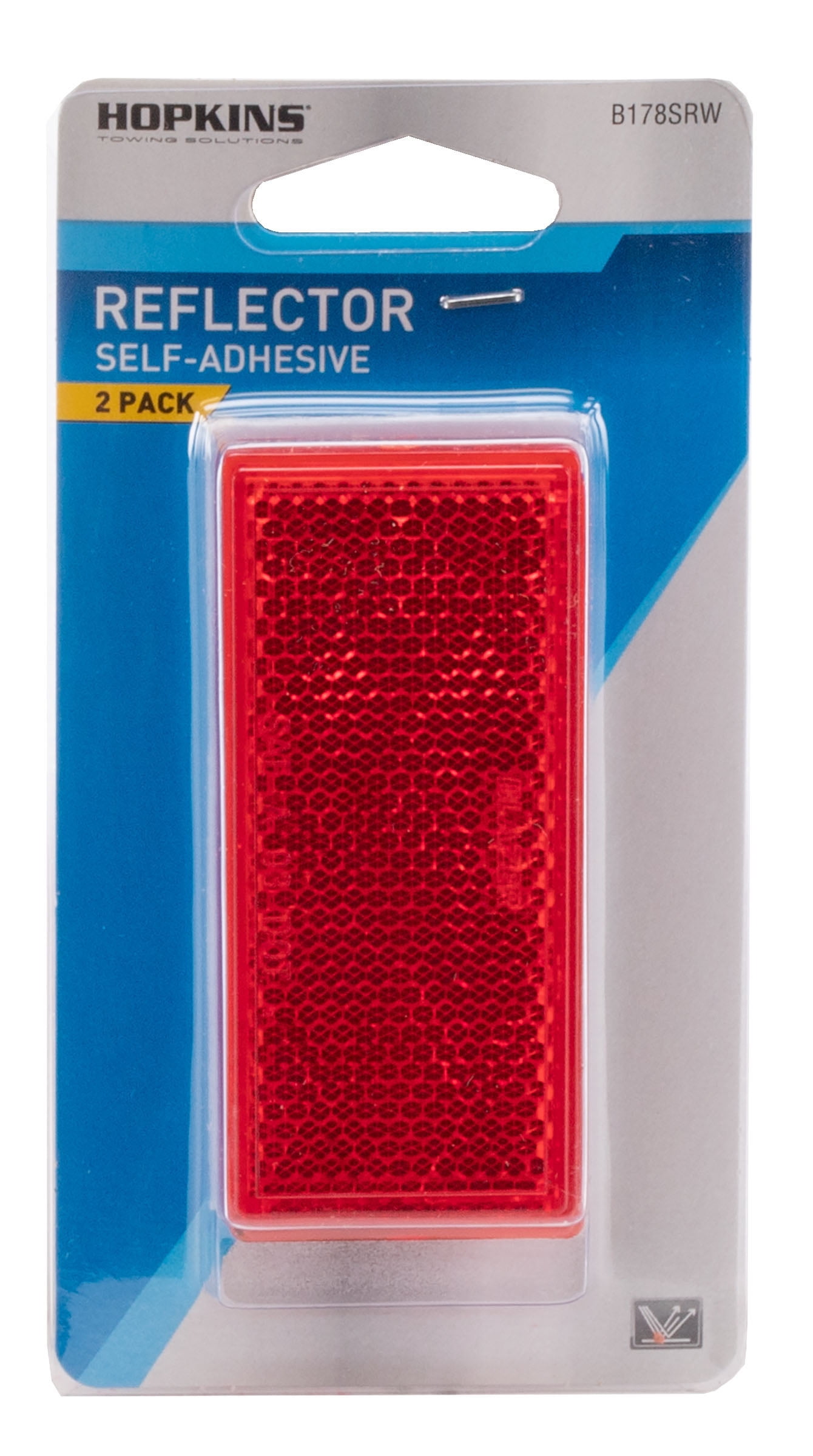 Hopkins Towing Solutions Red Rectangular Stick on Reflectors, B178SRW