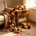thumbnail image 4 of Artificial Fall Rattan Garland With Pumpkin 59 Inch, Polyester Plastic Foam Vines For Mantle Fireplace Thanksgiving Table Party, Autumn Harvest Holiday Home Decorations, 4 of 6