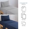 thumbnail image 3 of Campus Comforts by New Sega Home 2-Pack Microfiber Sheet Set, One Print, One Solid, Henry, Blue, Twin-XL, 3 of 8
