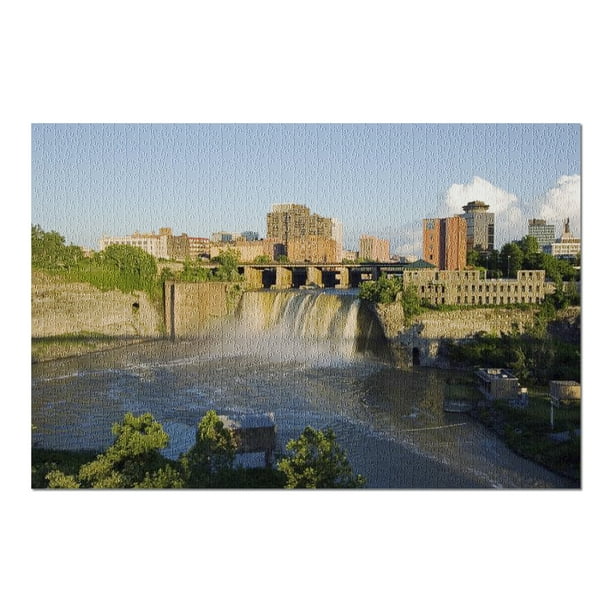 Rochester, New York - Falls & City 9008754 (20x30 Premium ...