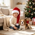 thumbnail image 5 of Long Christmas Hat 27.5 inch, Super Soft Plush Santa Hat for Adults Little Oness Warm Cozy Xmas Holiday Party Costume Family Gathering Photo Props Decor, 5 of 6
