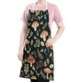 thumbnail image 5 of Brown Mushroom Flower Black Pattern Apron-Garden Aprons for Women with Pockets-Cotton Linen Waterproof Kitchen Cooking Gardening Aprons Adjustable for Kitchen,Cooking,BBQ and Salon 33x27 Inch, 5 of 7