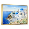 Designart "Greek Isles Village Blue and White Beauty III" Landscapes