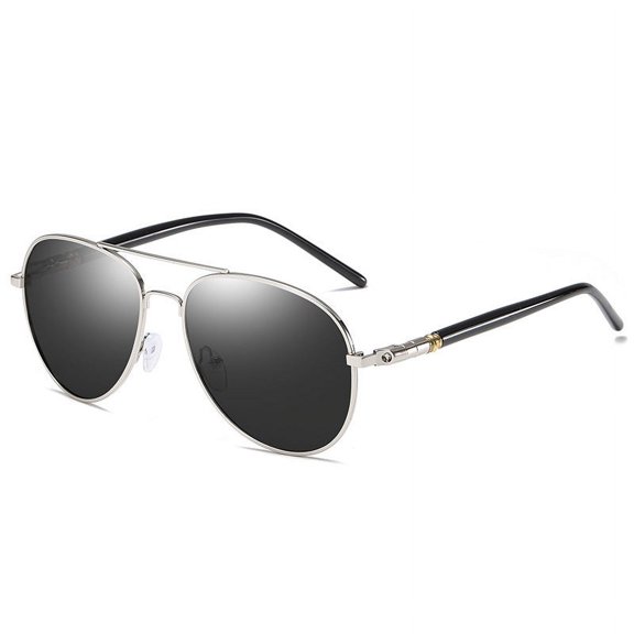 Mens Polarized Sunglasses, Color Changing, Anti-Glare, UV Protection, Alloy Frame and Mirror Foot, Resin Lens, 99% Visible Light Perspective Rate