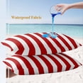 thumbnail image 4 of Lumbar Pillow Covers 20x12 Inch Set of 2, Red Striped Waterproof Outdoor Pillow Covers, Christmas Farmhouse Red White Stripes Decorative Cushion Pillowcases for Couch, Sofa, Bed, Garden, Patio, 4 of 9