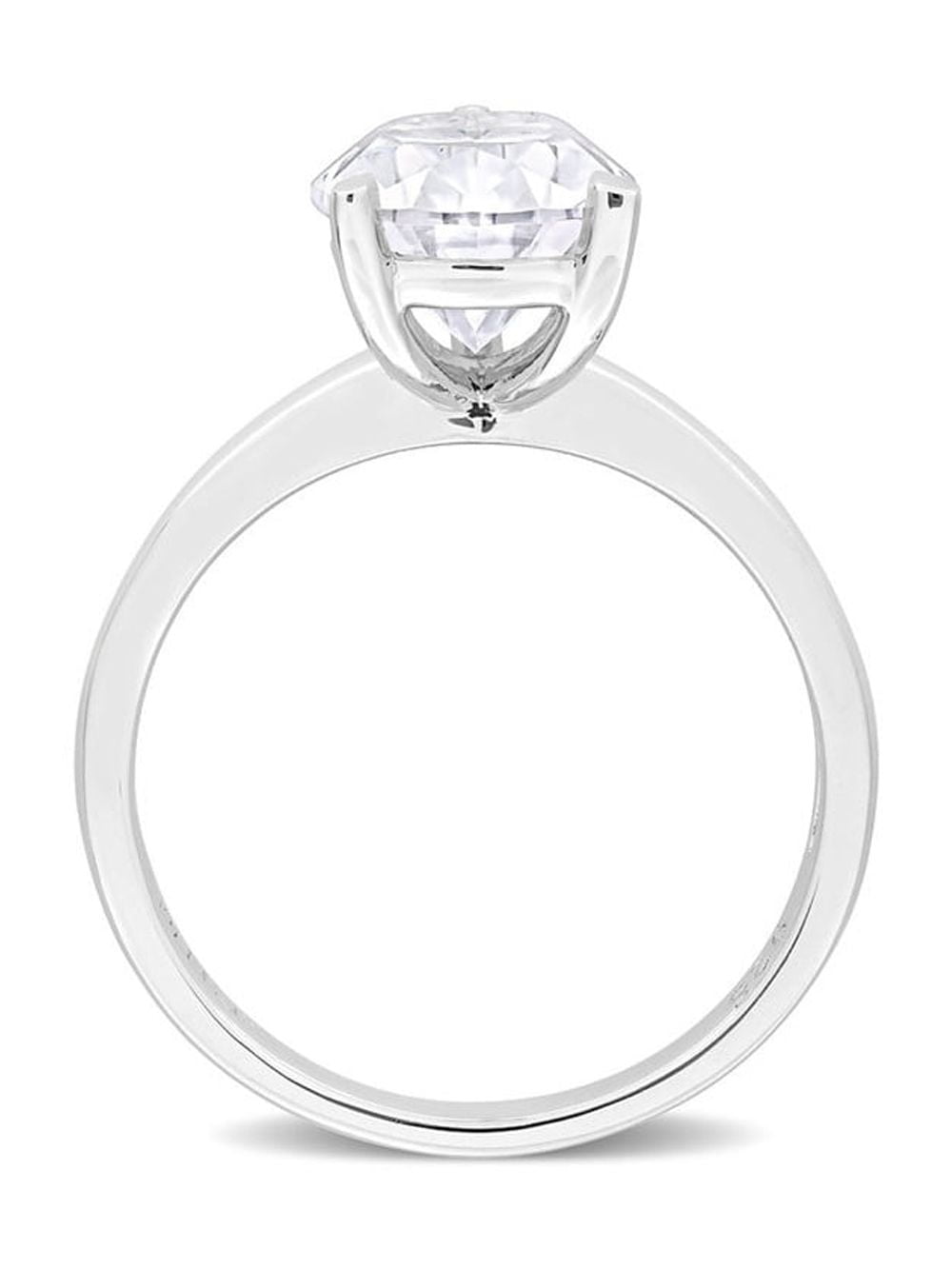 3.00 Carat (Ctw) Lab-Created Pear-Cut Moissanite Engagement Ring in Sterling Silver for Women
