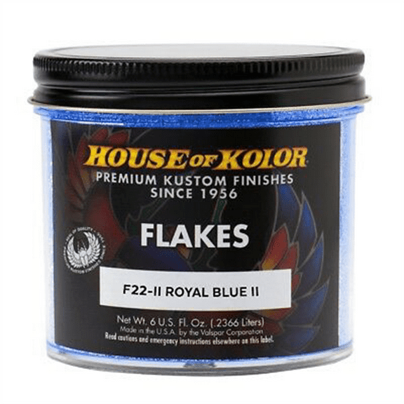 House Of Kolor F22II-C01 F Series Dry Flake, 6 oz Can, Royal Blue II, 1/128th Rectangle