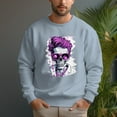 thumbnail image 5 of Men's 330g 100% Cotton  Skull Pattern Dropped Shoulder Crew Neck Sweatshirt, 5 of 15