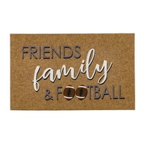 Mohawk Home Friends Family & Football All Weather Low Pile Moisture Absorbant Doormat, Tan, 18" x 30"