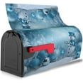 thumbnail image 2 of Mailbox Cover Christmas Snowflakes Snowman Blue Ball Holiday Mailbox Covers Magnetic Mail Wraps Post Garden Decorations 25.5x21 in, 2 of 6