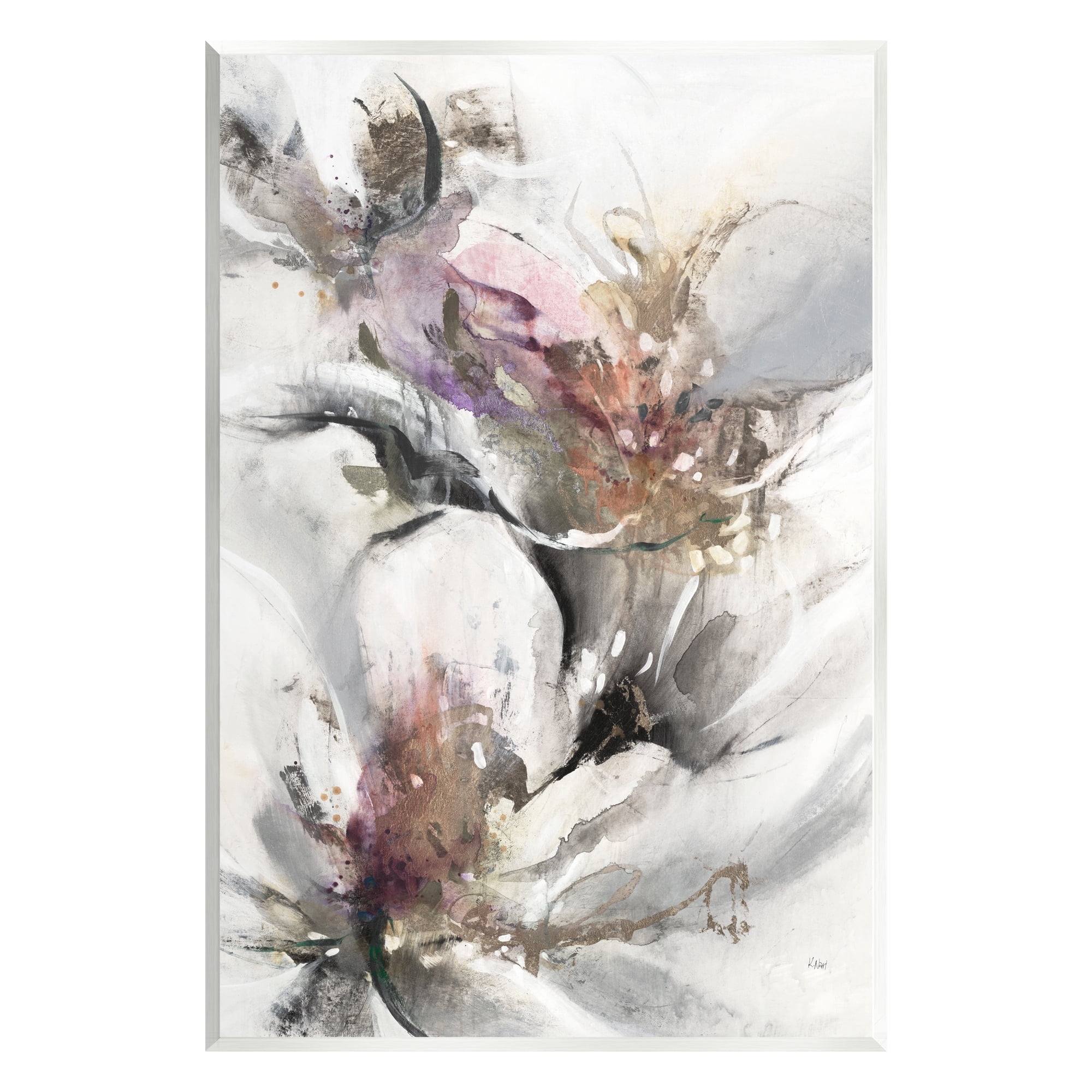 Stupell Industries Abstract Floral Blossoms White Petals Nature Design Painting Unframed Art Print Wall Art, Design by K. Nari