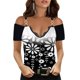 thumbnail image 2 of Blusa túnica de manga corta con cuello en V suelta con estampado floral roto para mujer Fridja  hj3808, 2 of 7