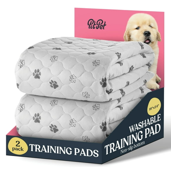 Tapis de Propreté Super Absorbants Lavables pour Chiens - Lot de 2 Tapis de Propreté Réutilisables pour Chiots - 100 % Imperméable Protège contre les Fuites d'Urine Antidérapant Empêche le Glissement et le Rassemblement