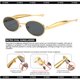 thumbnail image 5 of Gafas de Sol Retro Ovaladas SUNBSR con Montura Metálica Dorada UV400 para Mujer/Hombre, 5 of 8