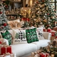 thumbnail image 6 of Merry Christmas Throw Pillow Covers 18x18 Inch Set of 4, Xmas Trees Truck Buffalo Plaid Believe Farmhouse Decorative Cushion Cases for Home Decoration G421-18, 6 of 6