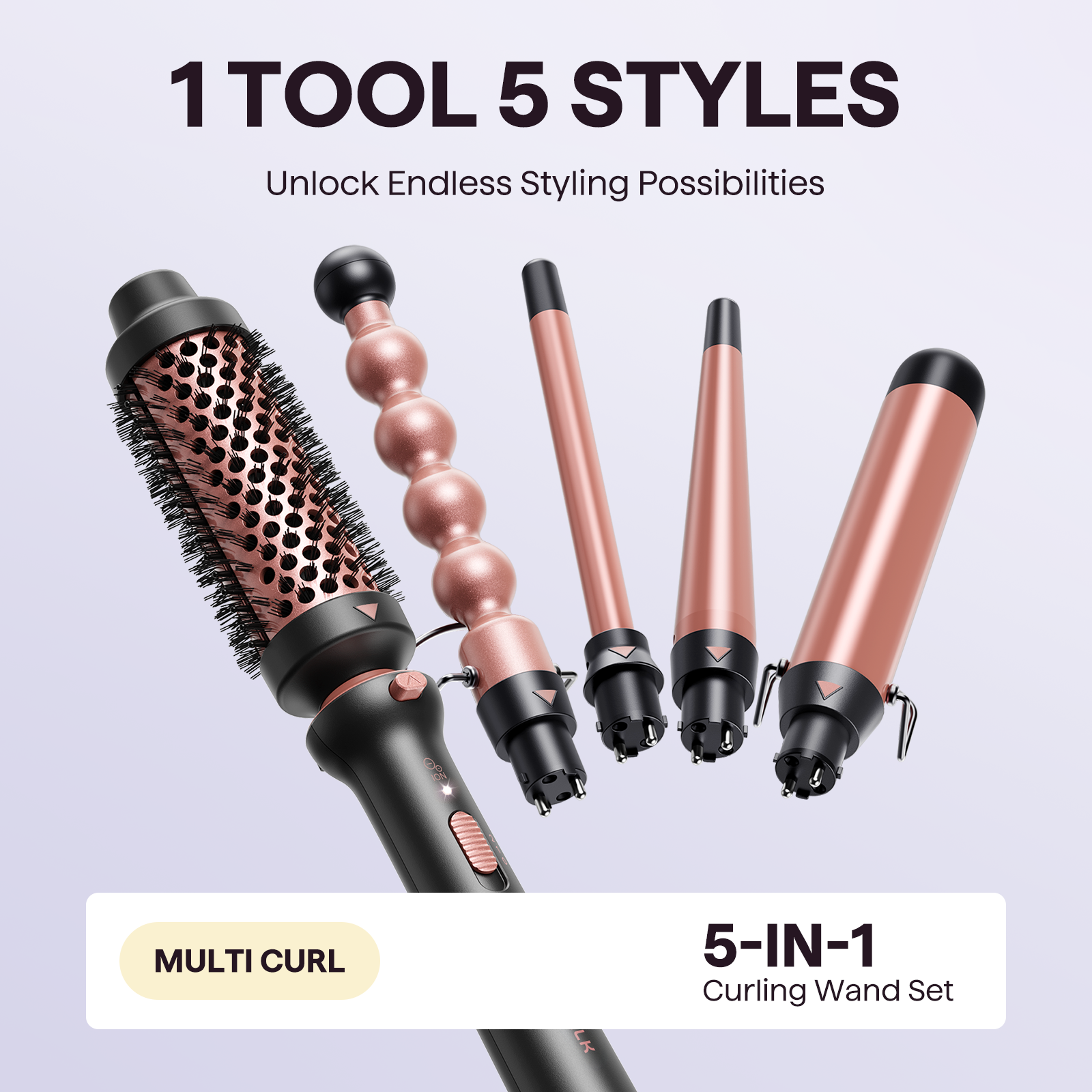Wavytalk 5-in-1 Curling Iron Set with Ceramic Barrels photo 6