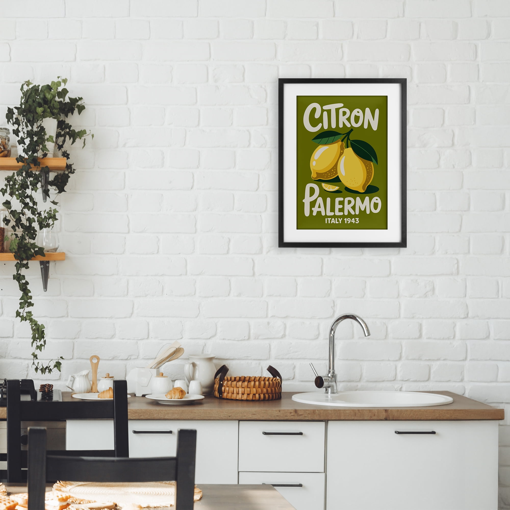 Stupell Industries Citron Palermo Lemons Black Framed Print Under Glass, design by Andreas Magnusson