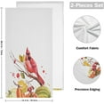 thumbnail image 2 of Autumn Red Bird Pumpkin Hand Towels 2 PCS, Christmas Kitchen Towel Ultra Soft and Highly Absorbent,Decorative Fingertip Face Towel for Bathroom Hotel, 28.3"x 14.4", 2 of 6