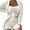 White, variant on comerut 3 Pcs/Set Women Pajamas Set Solid Color Short Tops Warm Long Coat Coat Tops Pants Suit Women Clothing