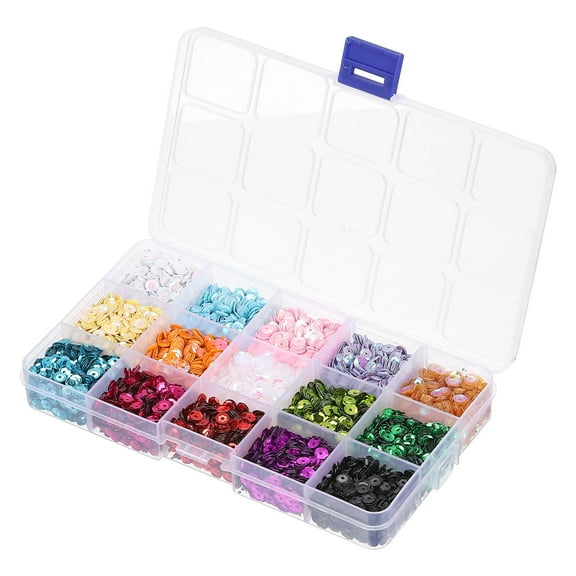 Uxcell Loose Sequins 5MM Iridescent Sequins for Jewelry Making Crafts Sewing,15 Colors