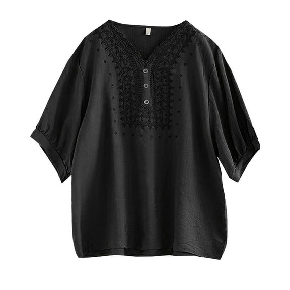 LIZUOJUNF Womens Short sleeve Shirts V Neck Shirts Cute Dressy Casual Clothing Business Work Blouse, 2XL
