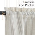 thumbnail image 4 of Curtainking Striped Valance Kitchen Valance for Windows Double Layer Curtains Light Filtering Flax Valance 50x18 inch Length Rod Pocket 1 Panel Grey on Beige, 4 of 9