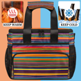thumbnail image 5 of Herdesigns Ethnic Striped Large Lunch Box for Adults Women Men with Adjustable Shoulder Strap, Insulated Reusable Lunch Bag Leakproof Cooler Tote Bag, 5 of 7